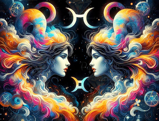 PRE-ORDER - Astral mirror (Gemini) - 65 x 85 cm